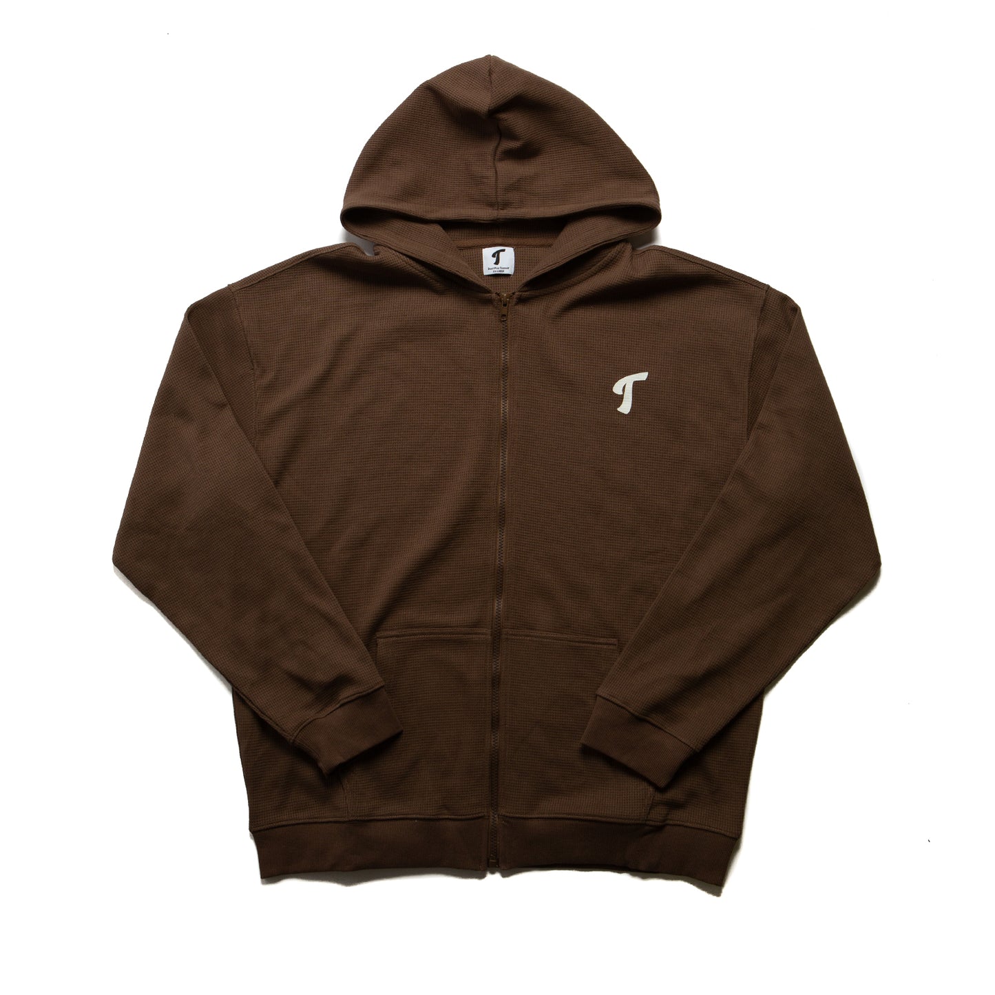 Waffle Zip Up Chocolate Brown
