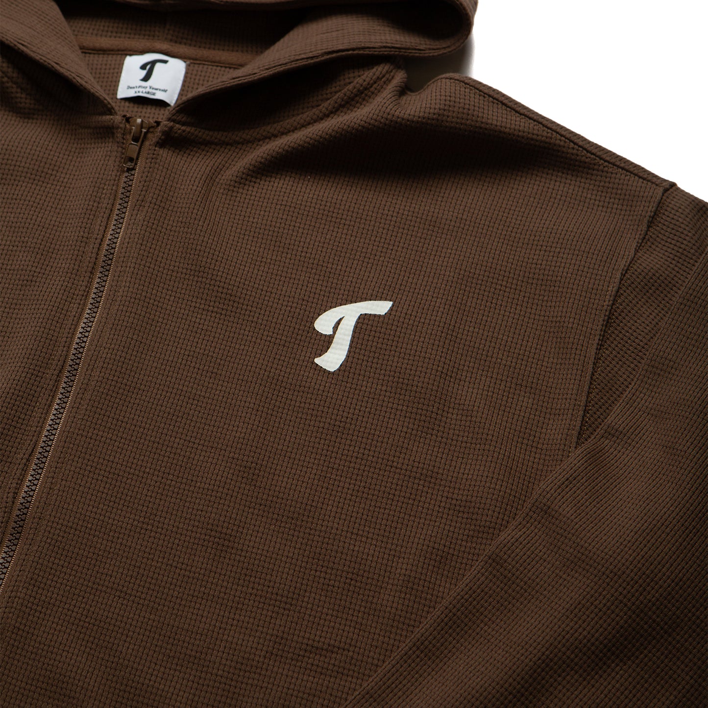 Waffle Zip Up Chocolate Brown