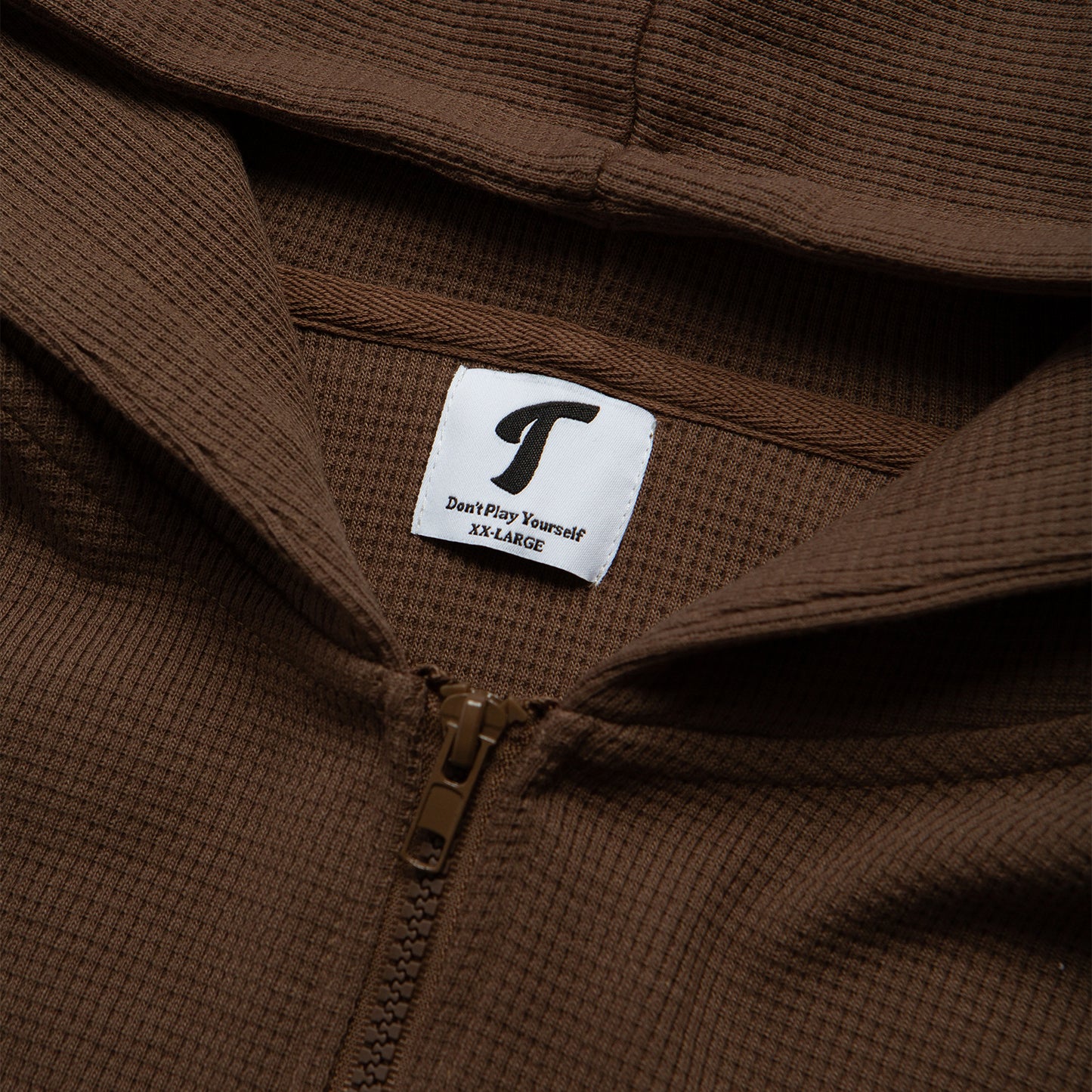 Waffle Zip Up Chocolate Brown
