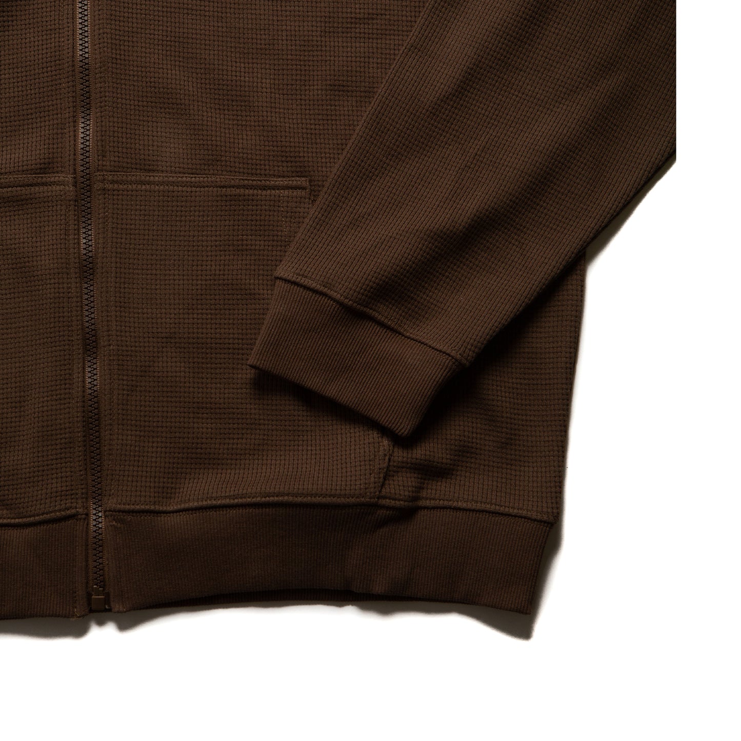 Waffle Zip Up Chocolate Brown
