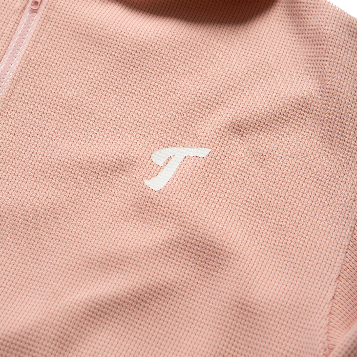 Waffle Zip Up Pedal Pink