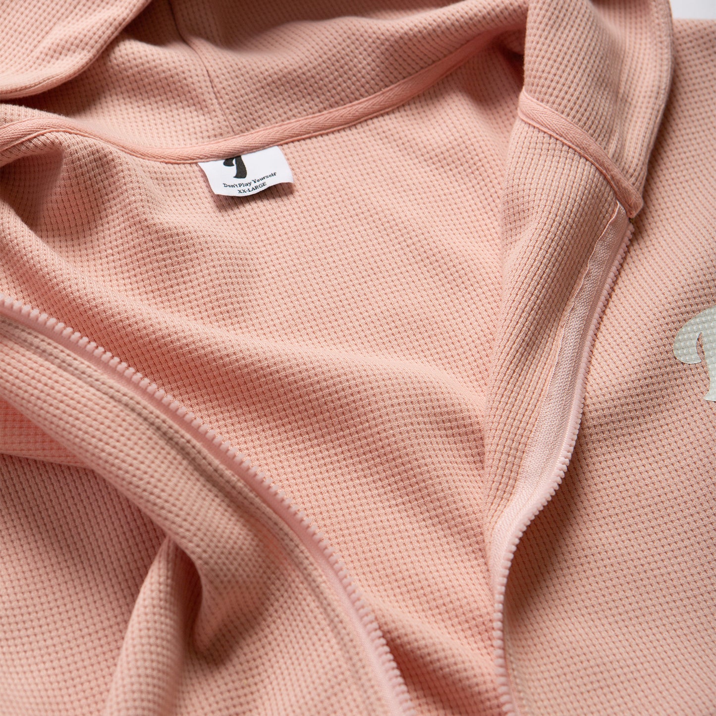 Waffle Zip Up Pedal Pink